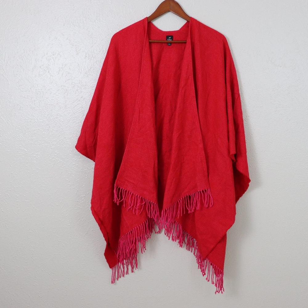 Echo Design Red Boucle Ruana Wrap